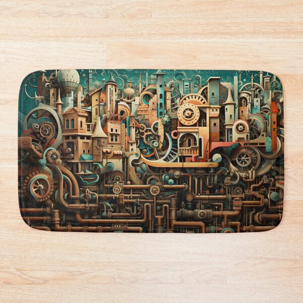 Item preview, Dream World #3 Steampower City at the Edge of Time Surrealism Aesthetic design designed and sold by MarikoDesignArt.