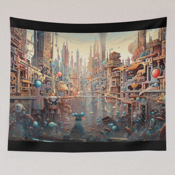 Item preview, Dream World #5 Alien City on Coruscant Surrealism Aesthetic design designed and sold by MarikoDesignArt.