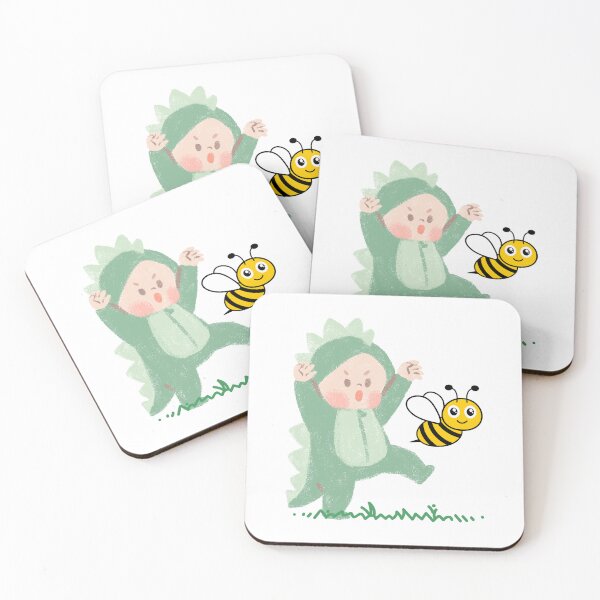 Item preview, Baby Dinosaurs & Honey Bee  designed and sold by Meatredbubble.