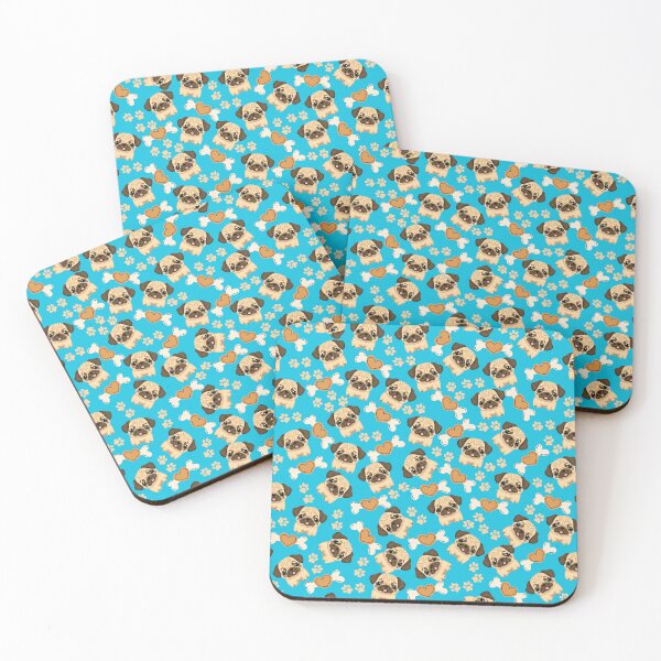 Item preview, Pug Dog Pattern With Bones And Pawprints designed and sold by Wolfheartart.