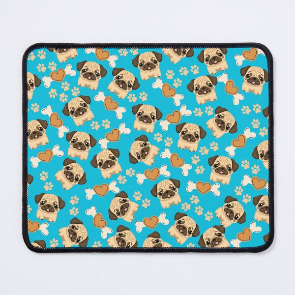 Item preview, Pug Dog Pattern With Bones And Pawprints designed and sold by Wolfheartart.
