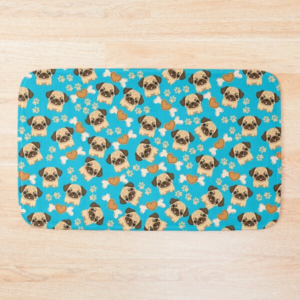 Item preview, Pug Dog Pattern With Bones And Pawprints designed and sold by Wolfheartart.