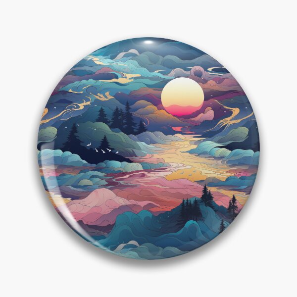 Item preview, Pink sunset in the mountains designed and sold by MyrtaSB.