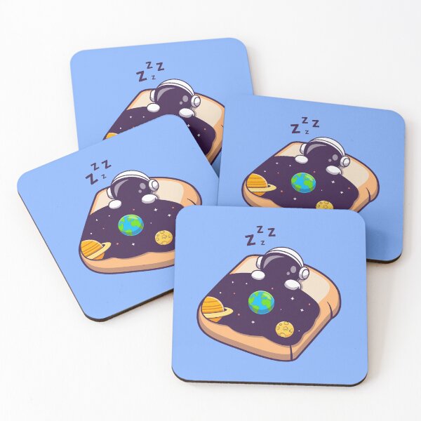 Item preview, Cosmic Dreams: Cute Astronaut Sleeping with Bread and Space Blanket designed and sold by hjian8219.