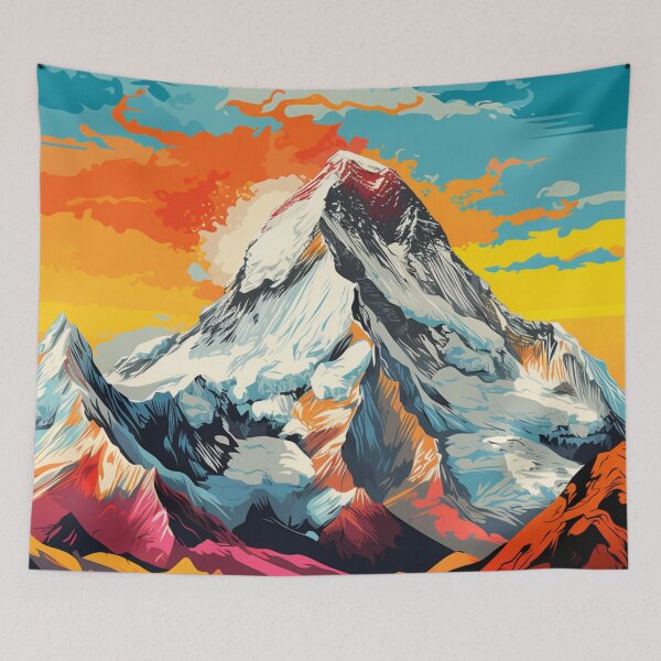 Item preview, A Pop Art Travel Print of Mount Everest - Nepal designed and sold by StudioRedKoala.