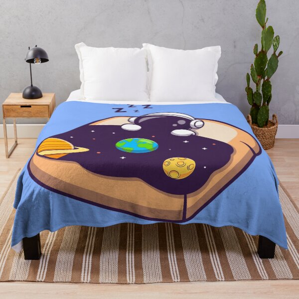 Item preview, Cosmic Dreams: Cute Astronaut Sleeping with Bread and Space Blanket designed and sold by hjian8219.