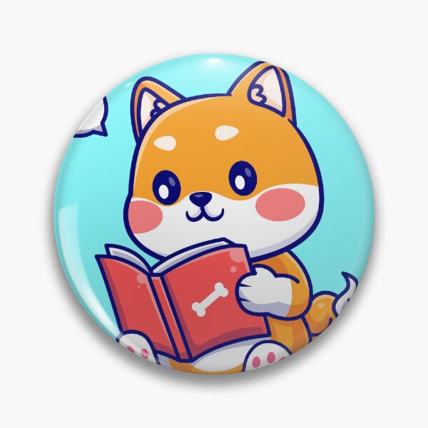 Item preview, Bookish Shiba Inu: Cute Cartoon Vector Icon Illustration of a Learning Pup designed and sold by hjian8219.