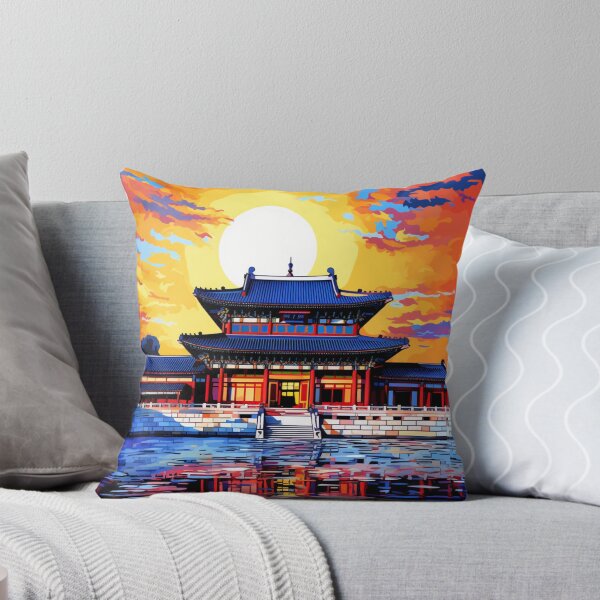 Item preview, A Pop Art Travel Print of the Gyeongbokgung Palace in Seoul - South Korea designed and sold by StudioRedKoala.