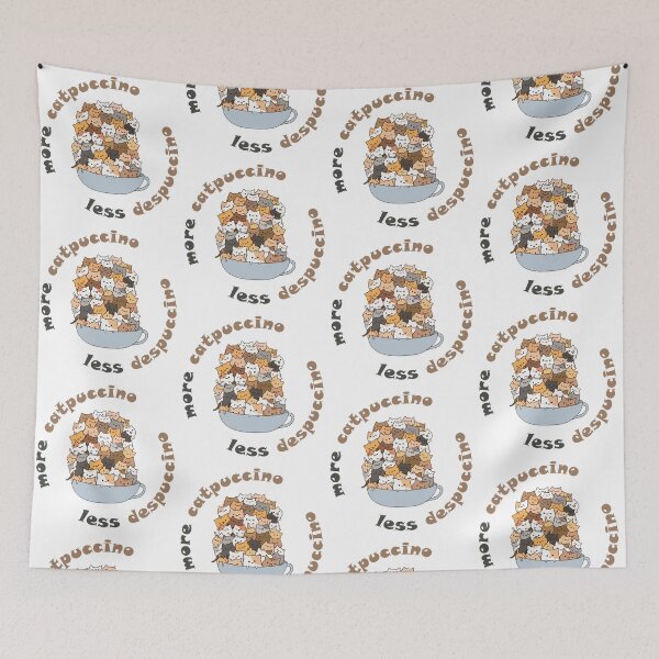 Item preview, more catpuccino less despuccino - for cat and coffee lovers designed and sold by EmeraldeaArt.