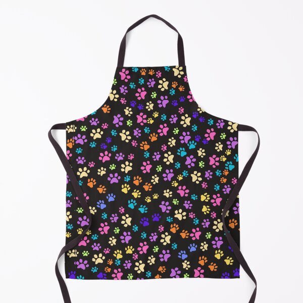 Item preview, Coloured Paws Pattern - Black Background designed and sold by Wolfheartart.