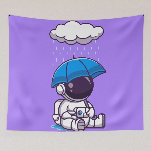 Item preview, Rainy Day Astronaut: Cute Cartoon Vector Icon Illustration designed and sold by hjian8219.