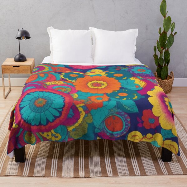 Artikelvorschau, Flower Power Buntes Blumenmuster entworfen und verkauft von druidwolfart.