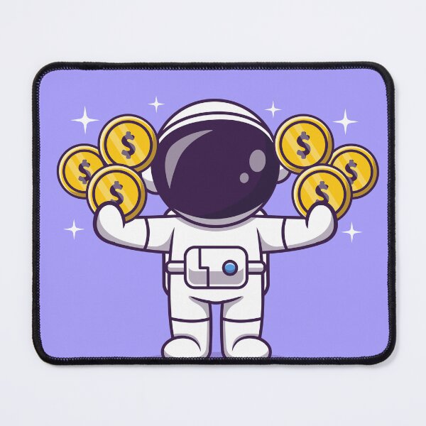 Item preview, Astro-Prospector: Cute Cartoon Vector Icon Illustration of Astronaut with Gold Coin designed and sold by hjian8219.