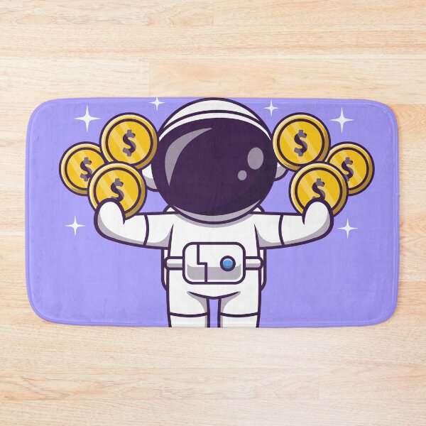 Item preview, Astro-Prospector: Cute Cartoon Vector Icon Illustration of Astronaut with Gold Coin designed and sold by hjian8219.