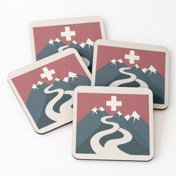 Artikelvorschau, Julipass in der Schweiz, mit der Flagge im Hintergrund entworfen und verkauft von MinimalistHaven.