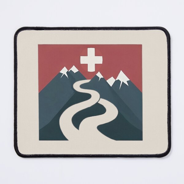Artikelvorschau, Julipass in der Schweiz, mit der Flagge im Hintergrund entworfen und verkauft von MinimalistHaven.