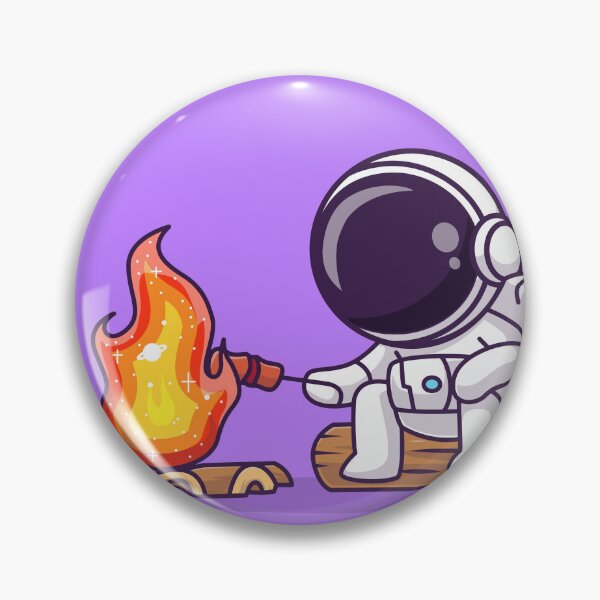 Item preview, Cosmic Marshmallow Roast: Cute Astronaut Grilling in Space Cartoon Vector Icon Illustration designed and sold by hjian8219.
