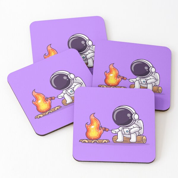 Item preview, Cosmic Marshmallow Roast: Cute Astronaut Grilling in Space Cartoon Vector Icon Illustration designed and sold by hjian8219.