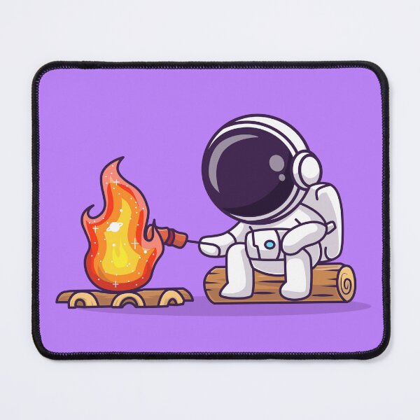Item preview, Cosmic Marshmallow Roast: Cute Astronaut Grilling in Space Cartoon Vector Icon Illustration designed and sold by hjian8219.