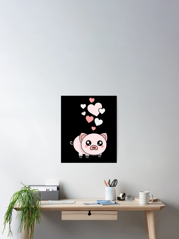 Kawaii Cute Pig With Hearts