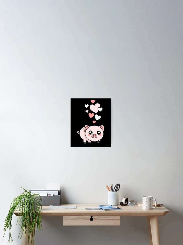 Kawaii Cute Pig With Hearts