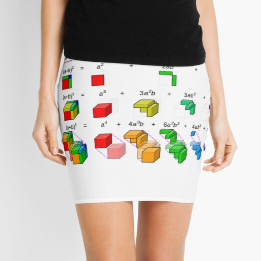 Visualization of binomial expansion up to the 4th power, binomial theorem Mini Skirt