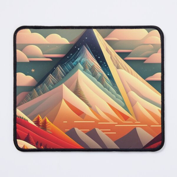 Item preview, Folk Art Style Vintage Snowy Mountain designed and sold by alw951.