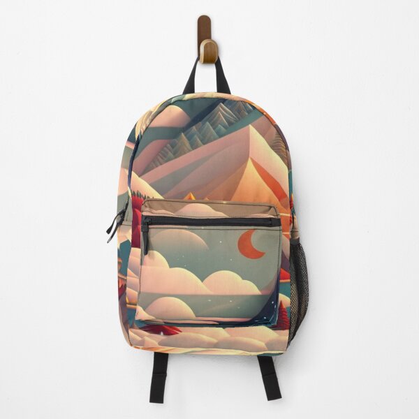 Item preview, Folk Art Style Vintage Snowy Mountain designed and sold by alw951.