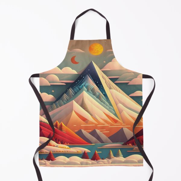 Item preview, Folk Art Style Vintage Snowy Mountain designed and sold by alw951.