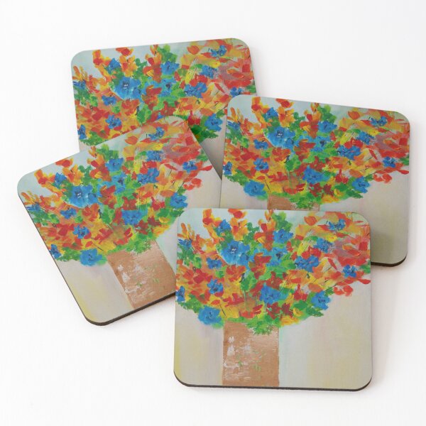 Item preview, Abstract Flowers Blue and Orange designed and sold by Rob McCullough.