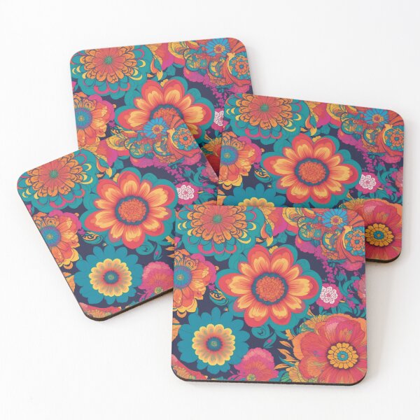 Item preview, Flower Power Colourful Floral Pattern designed and sold by druidwolfart.