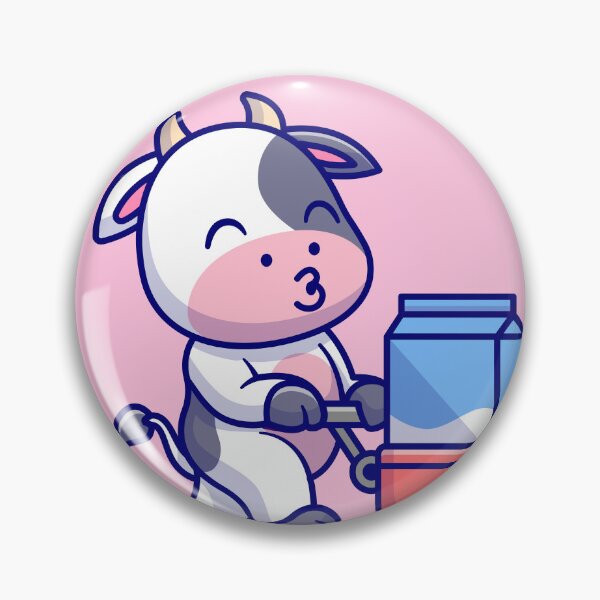 Item preview, Moo-ving Milk Delivery: Cute Cow with Trolley Cartoon Vector Icon Illustration designed and sold by hjian8219.
