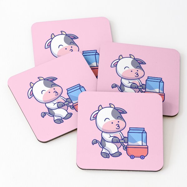 Item preview, Moo-ving Milk Delivery: Cute Cow with Trolley Cartoon Vector Icon Illustration designed and sold by hjian8219.
