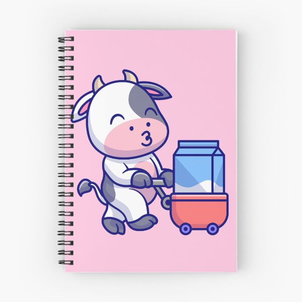 Item preview, Moo-ving Milk Delivery: Cute Cow with Trolley Cartoon Vector Icon Illustration designed and sold by hjian8219.