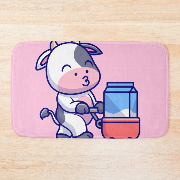 Item preview, Moo-ving Milk Delivery: Cute Cow with Trolley Cartoon Vector Icon Illustration designed and sold by hjian8219.