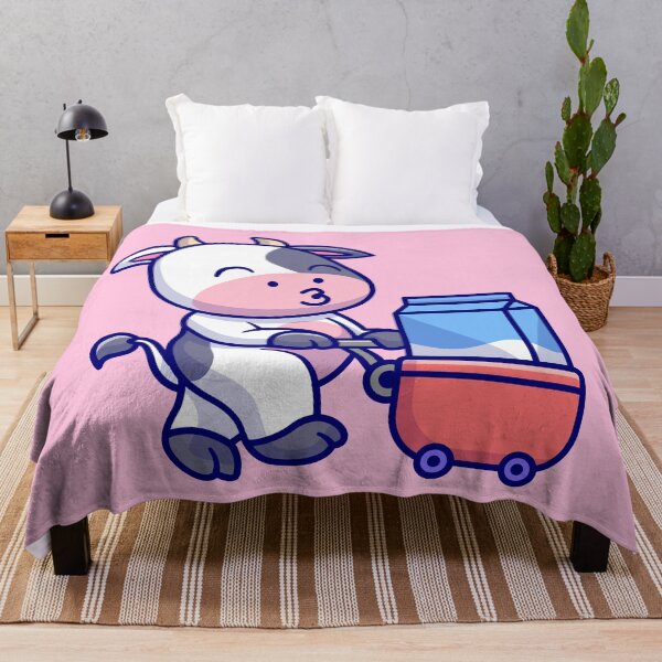 Item preview, Moo-ving Milk Delivery: Cute Cow with Trolley Cartoon Vector Icon Illustration designed and sold by hjian8219.