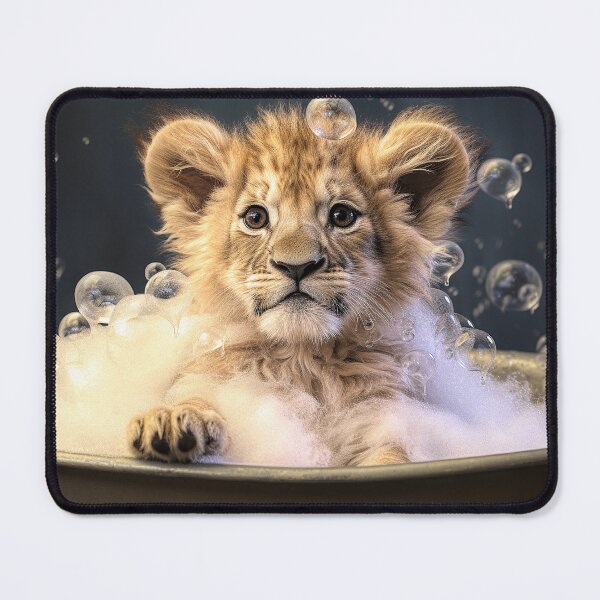 Item preview, Lion Cub in Bubble Bath designed and sold by Elisabeth Lucas.