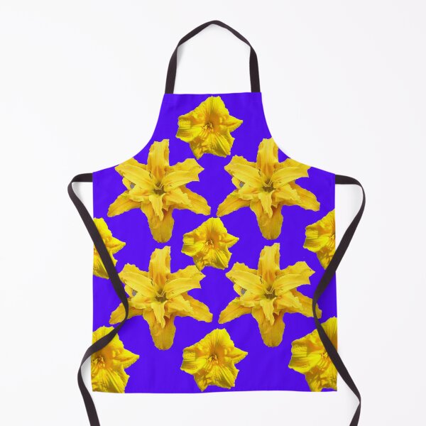 Item preview, BUTTER YELLOW GARDEN DAY LILIES PATTERN BLUE ART designed and sold by sharlesart.