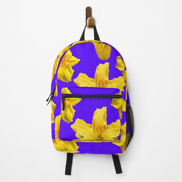 Item preview, BUTTER YELLOW GARDEN DAY LILIES PATTERN BLUE ART designed and sold by sharlesart.
