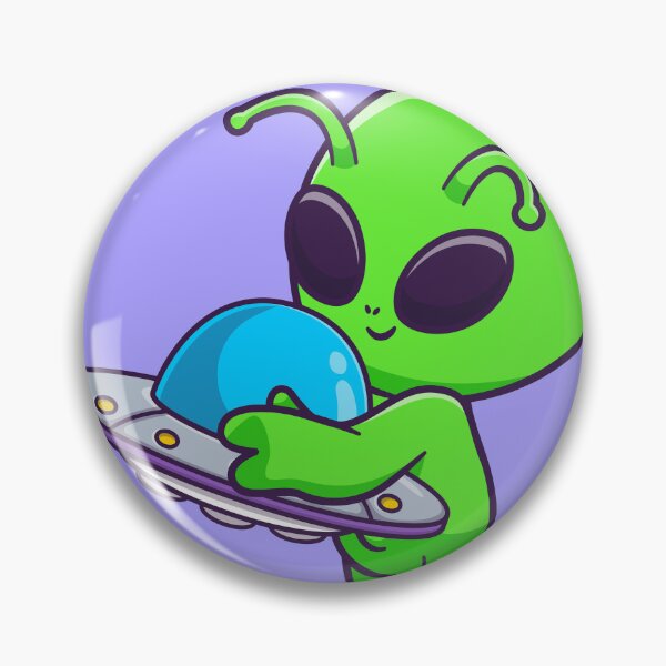 Item preview, Alien Affection: Cute Cartoon Vector Icon Illustration of Alien Hugging UFO Toy designed and sold by hjian8219.