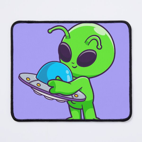 Item preview, Alien Affection: Cute Cartoon Vector Icon Illustration of Alien Hugging UFO Toy designed and sold by hjian8219.