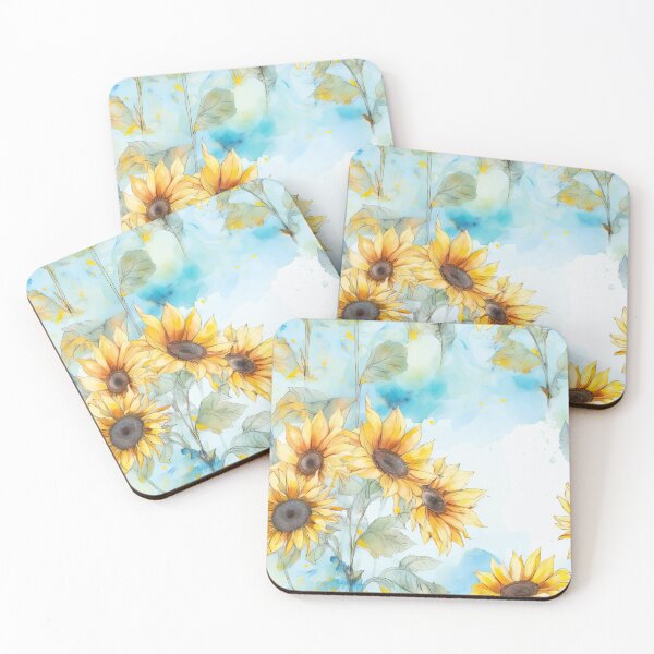 Item preview, Watercolor of Seamless Pattern with Sunflowers on white background .AI generated Illustration. designed and sold by svetlanna.