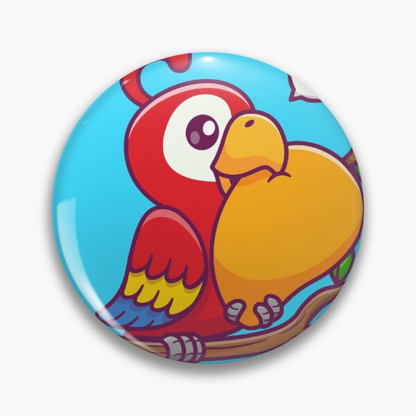 Item preview, Tropical Treat: Cute Parrot Enjoying Mango on Branch Cartoon Vector Icon Illustration designed and sold by hjian8219.