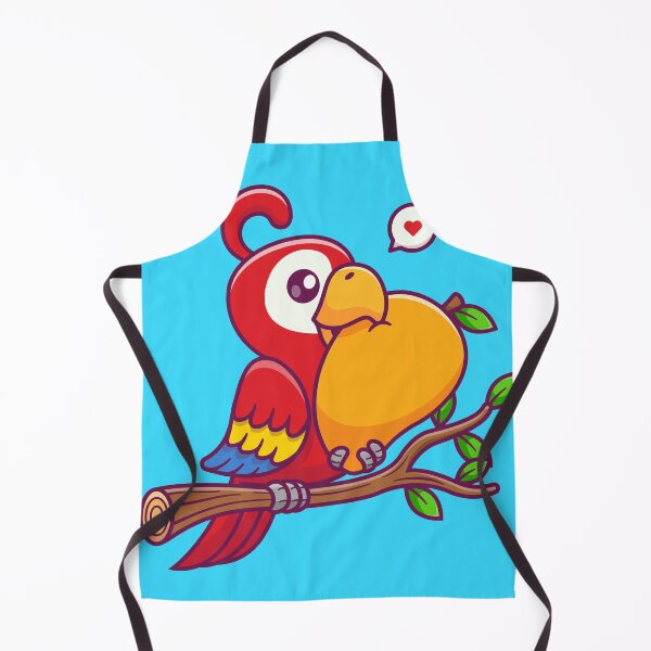 Item preview, Tropical Treat: Cute Parrot Enjoying Mango on Branch Cartoon Vector Icon Illustration designed and sold by hjian8219.