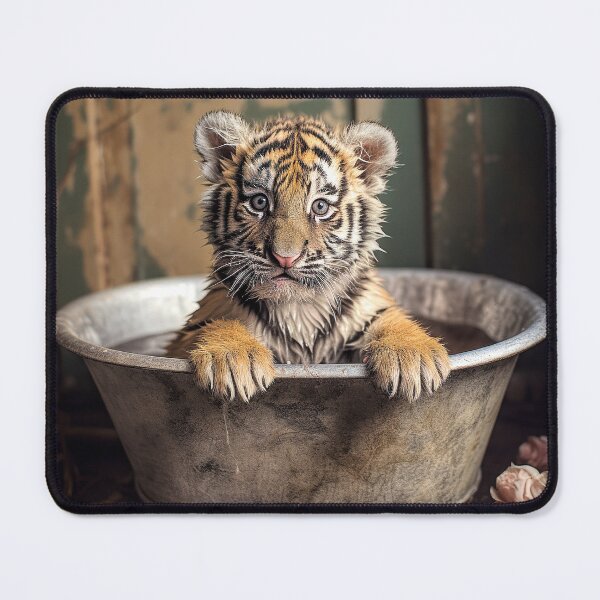 Item preview, Tiger Cub in Bathtub designed and sold by Elisabeth Lucas.