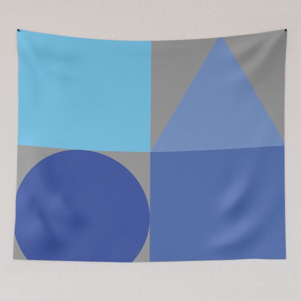 Item preview, Color blocks in blues on gray designed and sold by HelenDBVickers.