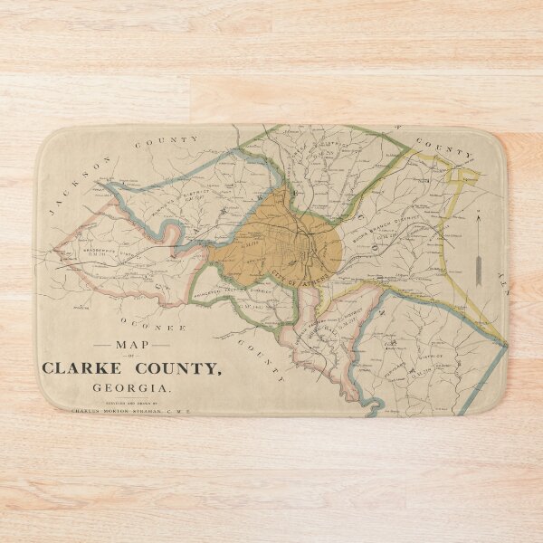 Item preview, Vintage Map of Clarke County GA (1898) designed and sold by BravuraMedia.