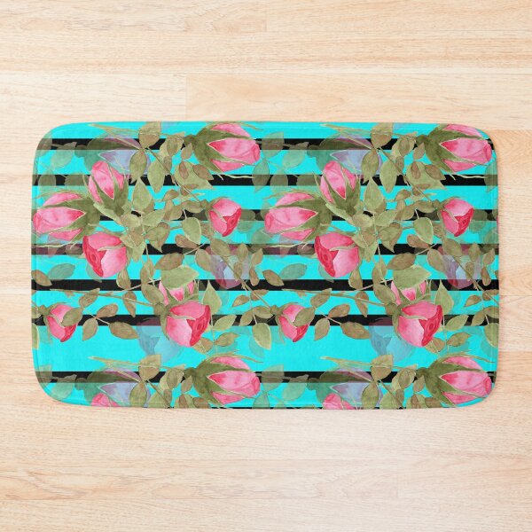 Item preview, The buds of tender roses on a Turquoise background . Retro . designed and sold by fuzzyfox.