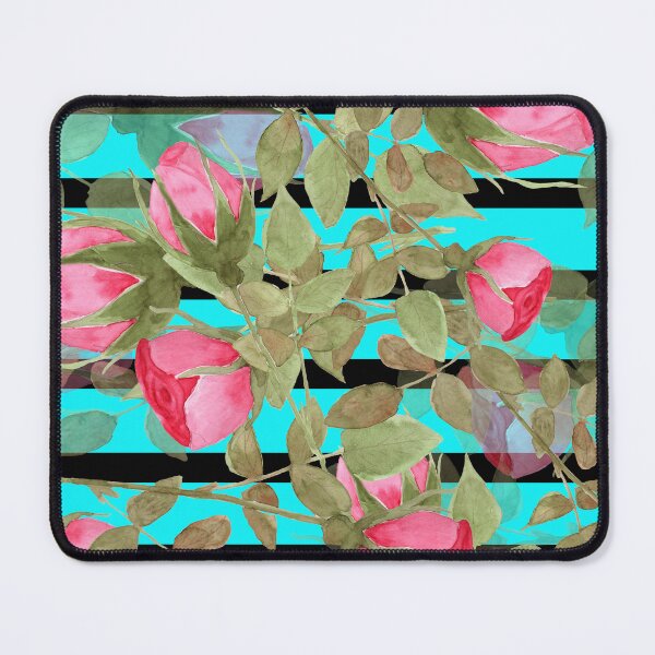 Item preview, The buds of tender roses on a Turquoise background . Retro . designed and sold by fuzzyfox.
