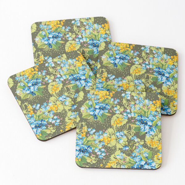 Item preview, blue, and green herbaceous flowers designed and sold by obinsuma.